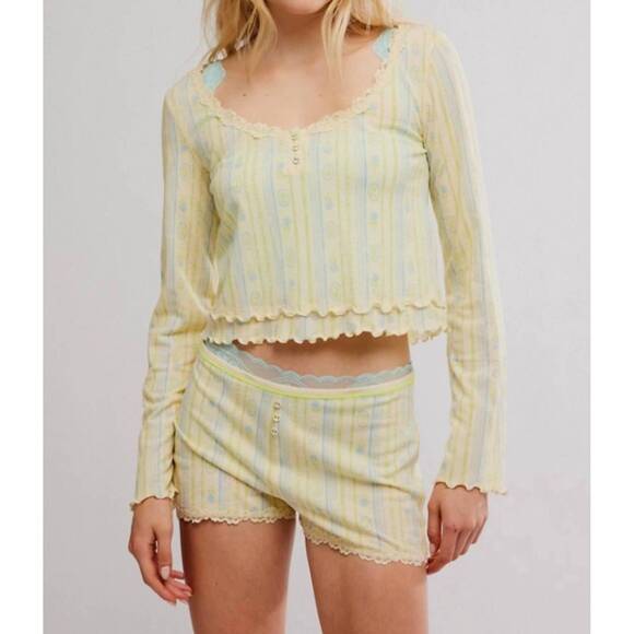 FREE PEOPLE Other - NEW FREE PEOPLE spring break sleep set in butter